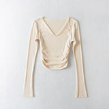 Women T-Shirt Women's Sexy Long Sleeve T-shirt Flare Sleeve Underwear Blouse Top