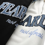 Men Hoodie Denim Hoodie Men's Loose Street Letter Long Sleeve Polo Shirt