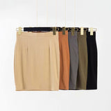 Women Skirt Crew Neck Slim-Fit Short Long Sleeve T-shirt Spring and Summer Suit