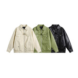 Unisex Jacket Autumn Fashion Casual Leather Clothing Jacket Women's Clothing