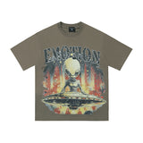 Mixed Emotion T-Shirt Alien~ Paleo Print Summer~~ Short Sleeve
