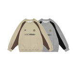 Unisex Hoodie College Style Loose Crew Neck Pullover Sweatshirt Men's Top