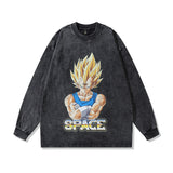 Men Long Sleeve Shirt College Style Washed Long Sleeve T-shirt for Men and Women Spring and Autumn
