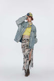 Unisex Jacket Autumn Affixed Cloth Embroidered Denim Coat Women's Clothing