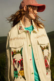 Unisex Jacket Autumn Twill Floral Coat Women's Clothing