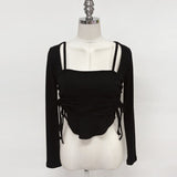 Women Long Sleeve Shirt Camisole Upper Clothes Long Sleeves T-shirt Women