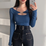 Women Long Sleeve Shirt Camisole Long Sleeve Two-Piece Suit