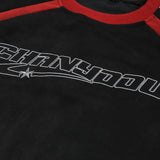 Men Hoodie Letter Embroidery Color-Block Crew Neck Sweatshirt Sports Long Sleeve Pullover Top