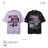 American vintage street T-shirt men's and women's summer loose