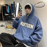 Men Hoodie Sweater Men's Autumn and Winter Korean Style Trendy Letters Loose and Warm Top