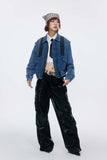 Unisex Jacket Fall Filler Washed Denim Jacket Women's Clothing