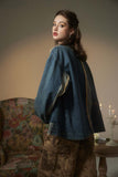 Unisex Jacket Autumn Contrast Color Denim Coat Women's Clothing