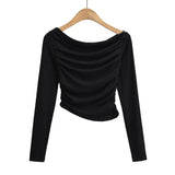 Women T-Shirt Autumn Long Sleeve Slim Long Sleeve Solid Color Ladies T-shirt