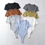 Women T-Shirt Short Sleeve Repair Jumpsuit