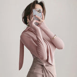 Women Long Sleeve Shirt Women's Half Turtleneck Tight