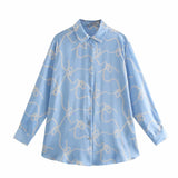 Women's T-Shirt Autumn Printed Draped Shirt for Women