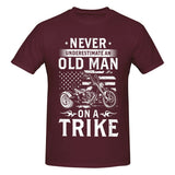 Vintage Never Underestimate An Old Man On A Trike T-Shirt