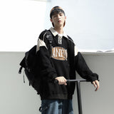 Men Hoodie Lazy Lapel Sweater Male Loose Design
