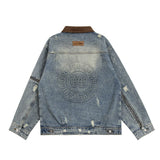 Men Denim Jacket Washed and Worn Denim Jacket Men's Loose Fall Jacket Jacket