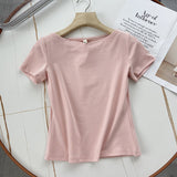 Women T-Shirt Short-Sleeved T-shirt Summer Slim Top