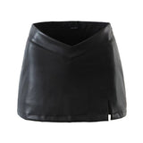 Women Skirt PU Leather Women's Fall Winter Skirt Anti-Skirt