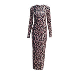 Women's Desses Women's round Neck Long Sleeve Printed Dress