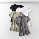 Women T-shirt Summer round Neck Short Sleeves T-shirt Women's T-shirt