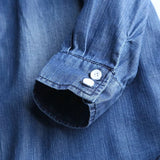Women T-shirt Denim Shirt Female Loose Casual Long Sleeves