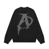 Men Hoodie Letter Print Sweatshirt Men's Spring and Autumn round Neck Long Sleeve Casual Loose
