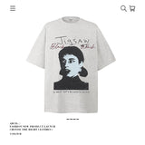 American vintage street T-shirt pure cotton retro men's and women's summer loose half sleeves