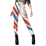 National Flag Day Leggings Independence Day Clothing Summer Stripes Print Yoga Pants