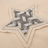 Men Hoodie Five-Pointed Star Patch Embroidered Hoodie