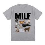 MILF Man I Love Felines Funny Meme T-Shirt Cat Lovers Graphi