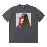 Men T Shirt Fashion Brand Street Printing round Neck Loose Short Sleeves T-shirt Men and Women
