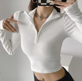 Women T-shirt Autumn and Winter Long Sleeves Knitted Top Women's T-shirt Solid Color Bottoming Shirt
