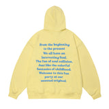 Men Hoodie Letter Print Sweatshirt Autumn and Winter Loose Leisure Long-Sleeve Hooded Pullover