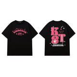 Men T Shirt Five-Pointed Star Printed Short-Sleeved T-shirt Loose Men and Women Casual