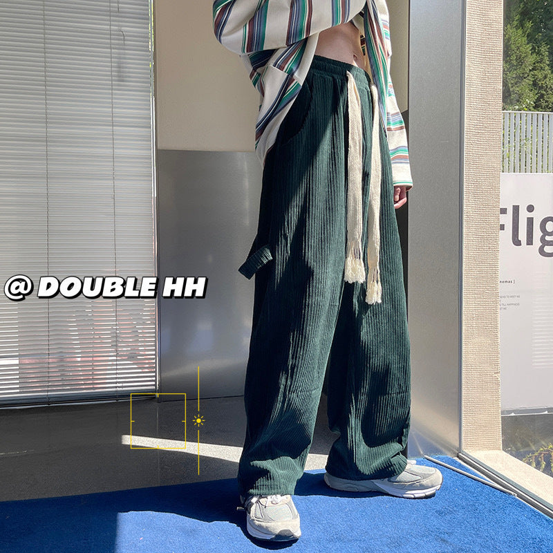 Men Sweatpants Corduroy Men's Pants Casual Trousers Loose Straight