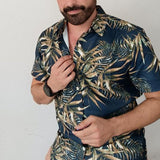 Men Shirt Summer Short Sleeve Men's Printed Shirts Coat