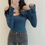 Women Long Sleeve Shirt Long Sleeve Halter Spaghetti Straps Vest for Women