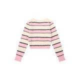 Women Sweater Short Sweater Girls' Autumn Color Matching Long Sleeve Sweater