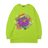 Men Long Sleeve Shirt Crew Neck Pullover Sweatshirt Men's and Women's Printed T-shirt Loose Long Sleeve Top