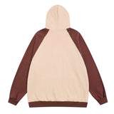 Men Hoodie Color-Block Raglan Sleeves Hooded Sweater Men's Spring and Autumn Leisure Letter Embroidered Zipper Jacket