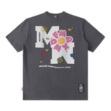 Men T Shirt Drop-Shoulder Sleeve Short Sleeve T-shirt Men and Women Street Loose