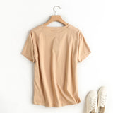 Women T-Shirt Women's Summer Ladies Loose Pure Color Cotton T-shirt