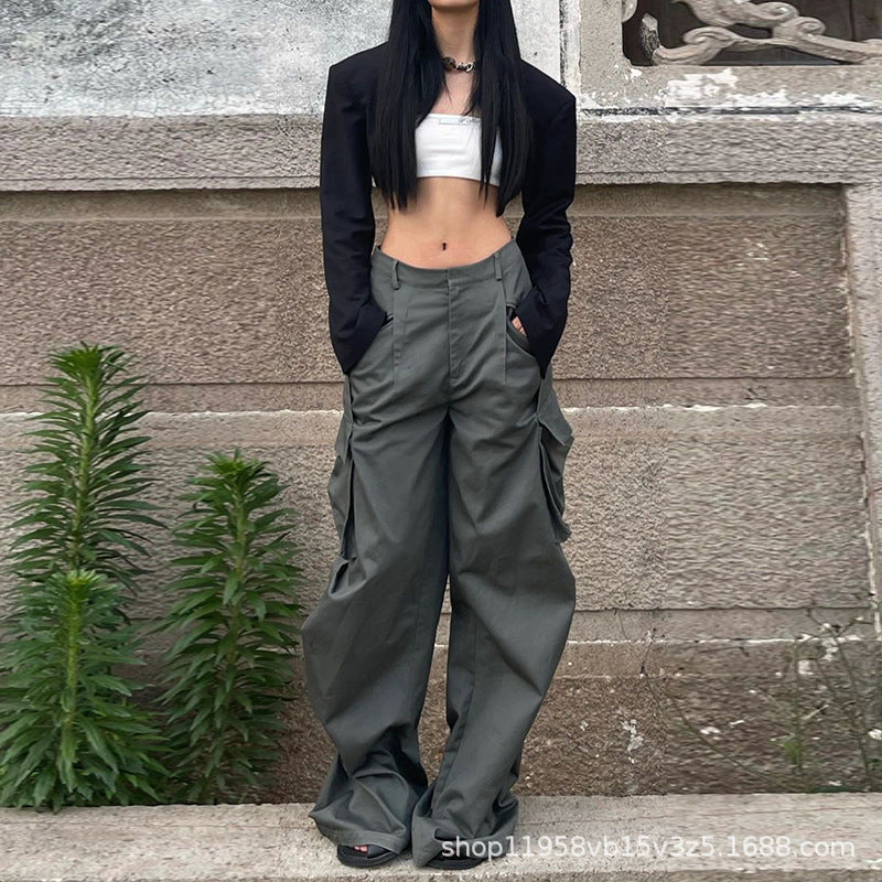 Women Cargo Pants Women's Stitching Mop Pants