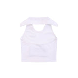 Women Vest Lapel Sleeveless Vest Short Girls' Summer Top