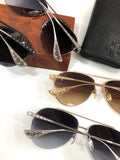 Chrome Hearts Sunglasses Fashion Half-Frame Titanium Toad Sunglasses