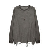 Men Long Sleeve Shirt Fashion Brand Dark Graffiti Necklace Long Sleeve T-shirt Men and Women Loose
