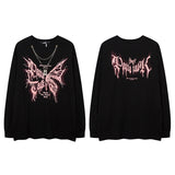 Men Long Sleeve Shirt Dopamine Cartoon Printed Lovers Wild Long Sleeve T-shirt for Men and Women